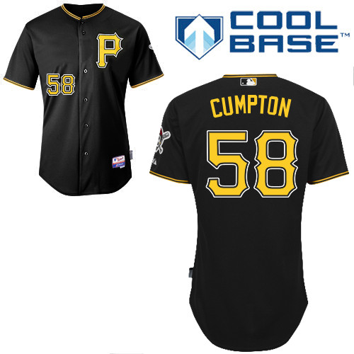 Brandon Cumpton #58 MLB Jersey-Pittsburgh Pirates Men's Authentic Alternate Black Cool Base Baseball Jersey